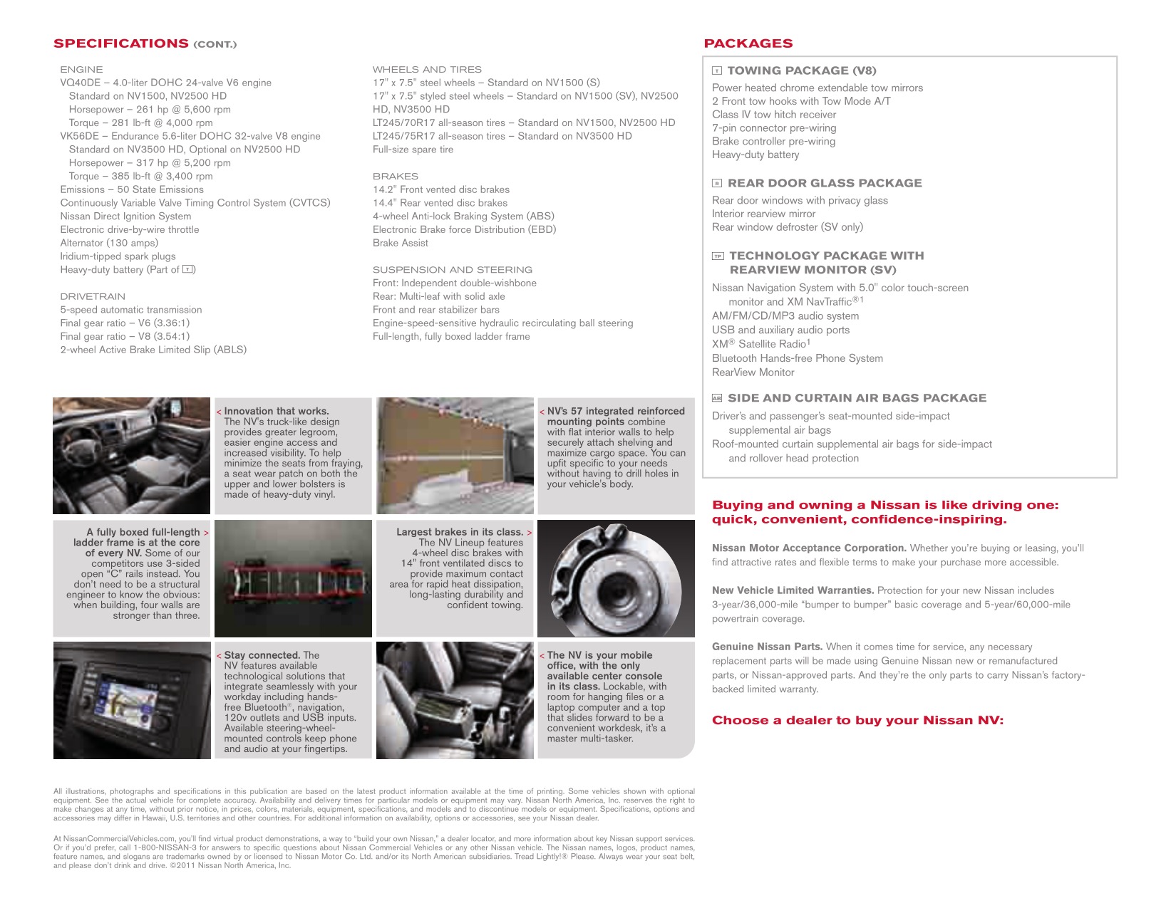 2012 Nissan NV Brochure Page 3